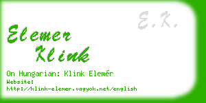 elemer klink business card